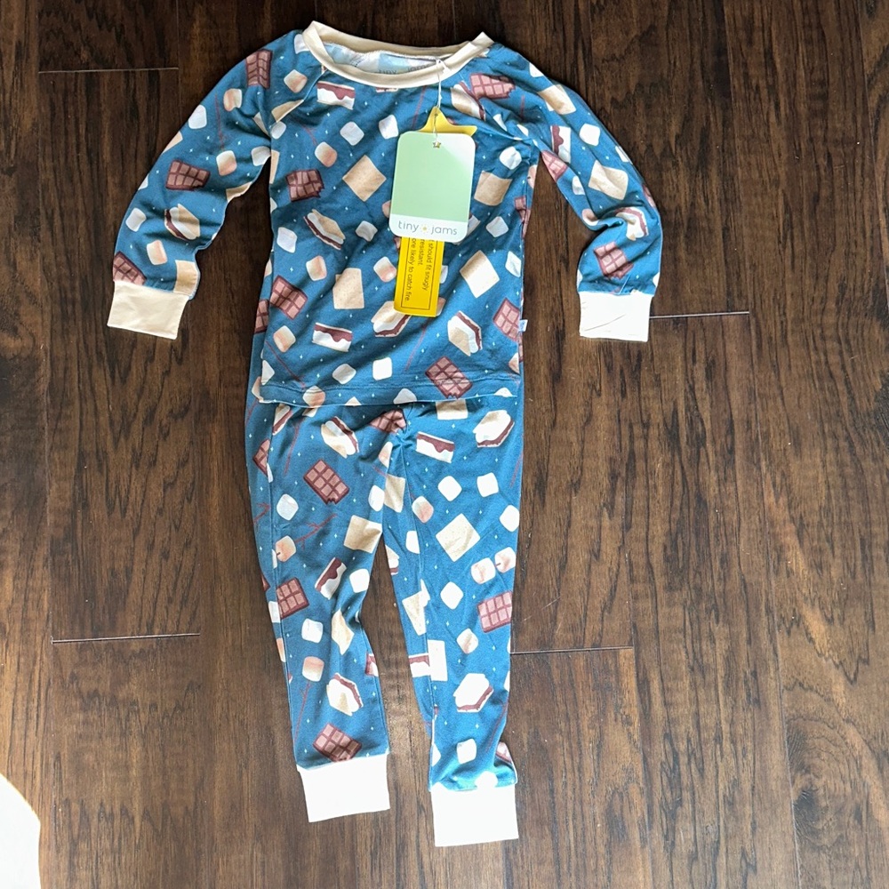 Blue S'mores Kids Bamboo Pajamas